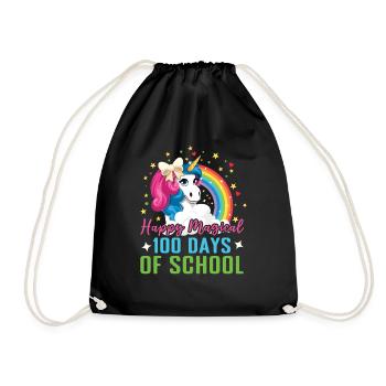 100e jour licorne joyeux magique 100 jour d’école - Sac de sport léger - noir - Devant