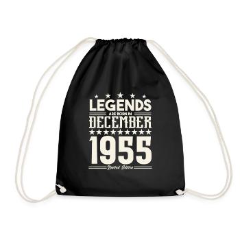 Legends Are Born In December 1955.Gift anniversary - Drawstring Bag - black - Front