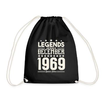 Legends Are Born In December 1969.Gift anniversary - Drawstring Bag - black - Front