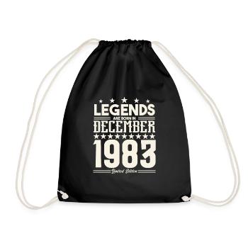 Legends Are Born In December 1983.Gift anniversary - Drawstring Bag - black - Front
