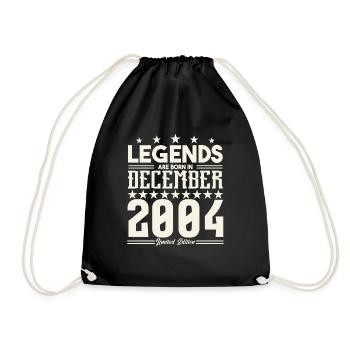 Legenden werden im Dezember 2004 geboren.Geschenkjubiläum - Turnbeutel - Schwarz - Vorne