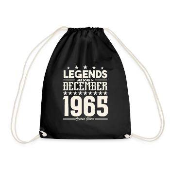 Legends Are Born In December 1965.Gift anniversary - Drawstring Bag - black - Front