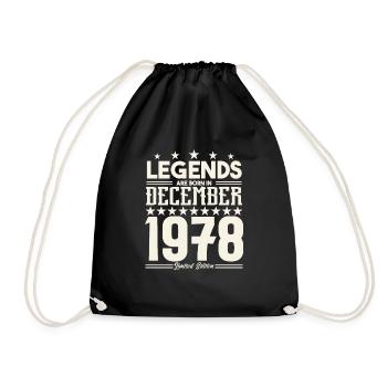 Legenden werden im Dezember 1978 geboren.Geschenkjubiläum - Turnbeutel - Schwarz - Vorne