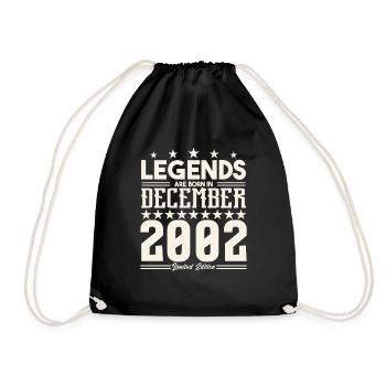 Legends Are Born In December 2002.Gift anniversary - Drawstring Bag - black - Front