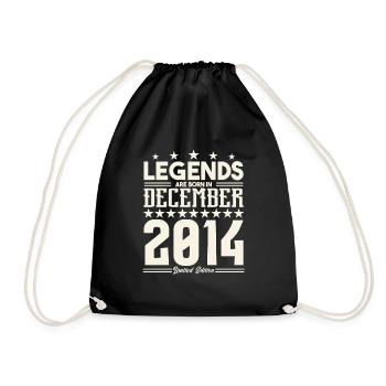 Legenden werden im Dezember 2014 geboren.Geschenkjubiläum - Turnbeutel - Schwarz - Vorne