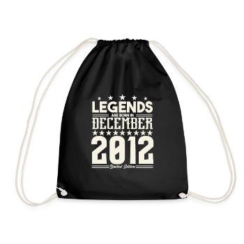 Legenden werden im Dezember 2012 geboren.Geschenkjubiläum - Turnbeutel - Schwarz - Vorne