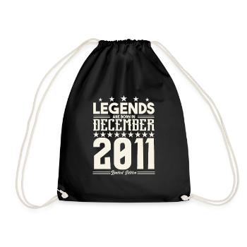 Legenden werden im Dezember 2011 geboren.Geschenkjubiläum - Turnbeutel - Schwarz - Vorne