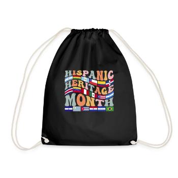 National Hispanic Heritage Month Lateinische Flaggen - Turnbeutel - Schwarz - Vorne