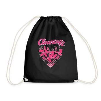 Femme de ménage Nettoyeuse - Sac de sport léger - noir - Devant