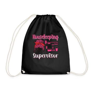Housekeeper Maid Cleaner - Drawstring Bag - black - Front
