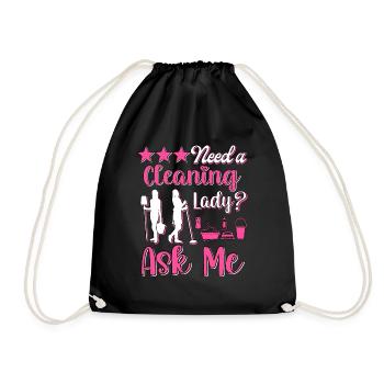Femme de ménage Nettoyeuse - Sac de sport léger - noir - Devant