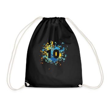 Splash couleur numéro 10 - Sac de sport léger - noir - Devant