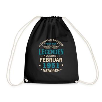 Alle Menschen Sind Gleich Geboren Februar 1951 - Turnbeutel - Schwarz - Vorne