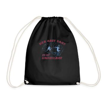 Badminton Geschenkidee Sport Design - Turnbeutel - Schwarz - Vorne