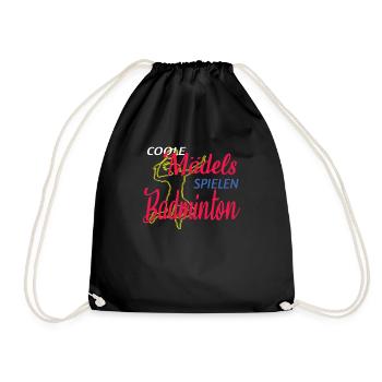 Badminton Geschenkidee Sport Design - Turnbeutel - Schwarz - Vorne