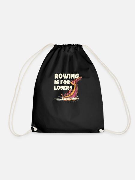 dragon boat paddle boat japanese rowing - Drawstring Bag - black