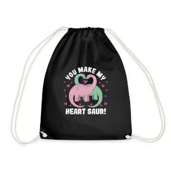 They Make My Heart Sour Cute Dinosaur - Drawstring Bag - black - Front
