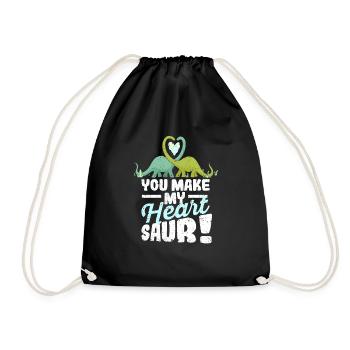 Dinosaures mignons Saint-Valentin Dino qu’ils font - Sac de sport léger - noir - Devant