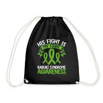 Kabuki Syndrome Ribbon Month His Fight is my Fight - Turnbeutel - Schwarz - Vorne