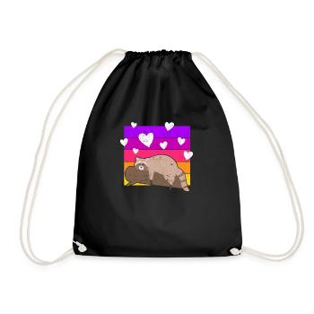Trash Bandit Raccoon Saint-Valentin Heart Couples - Sac de sport léger - noir - Devant