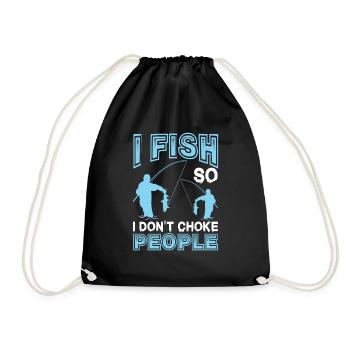 I fish so that I don't fish people who - Drawstring Bag - black - Front