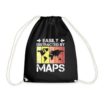 Facilement distrait par les cartes Carte de professeur de géographie - Sac de sport léger - noir - Devant