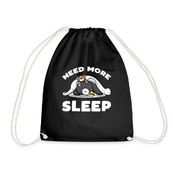 Besoin de plus de sommeil Jouet en peluche Pingouin endormi - Sac de sport léger - noir - Devant