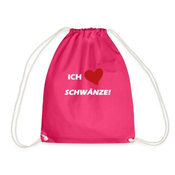 Ich liebe Schwänze shirt Penis, Männer - Turnbeutel - Fuchsia - Vorne