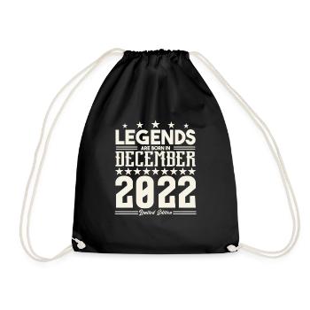 Legenden werden im Dezember 2022 geboren.Geschenkjubiläum - Turnbeutel - Schwarz - Vorne