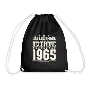 Les Légendes Sont Nés En Décembre 1965, Cadeau. - Sac de sport léger - noir - Devant