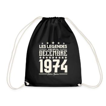 Les Légendes Sont Nés En Décembre 1974, Cadeau. - Sac de sport léger - noir - Devant