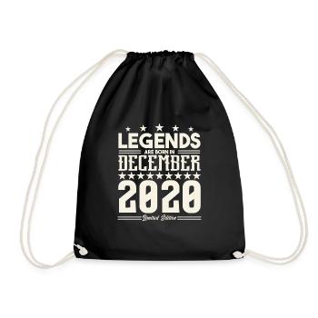 Legenden werden im Dezember 2020 geboren.Geschenkjubiläum - Turnbeutel - Schwarz - Vorne