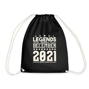 Legenden werden im Dezember 2021 geboren.Geschenkjubiläum - Turnbeutel - Schwarz - Vorne