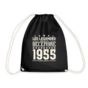 Les Légendes Sont Nés En Décembre 1955, Cadeau. - Sac de sport léger - noir - Devant