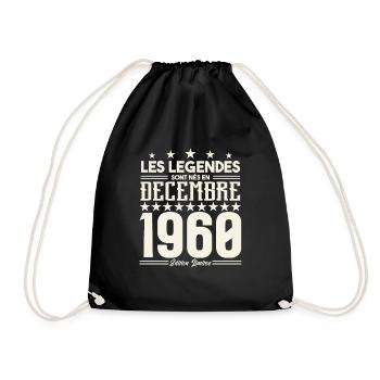Les Légendes Sont Nés En Décembre 1960, Cadeau. - Sac de sport léger - noir - Devant