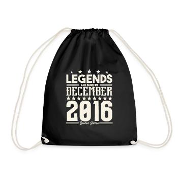 Legenden werden im Dezember 2016 geboren.Geschenkjubiläum - Turnbeutel - Schwarz - Vorne