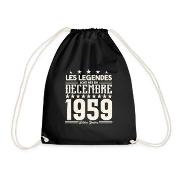 Les Légendes Sont Nés En Décembre 1959, Cadeau. - Sac de sport léger - noir - Devant