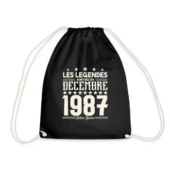 Les Légendes Sont Nés En Décembre 1987, Cadeau. - Sac de sport léger - noir - Devant