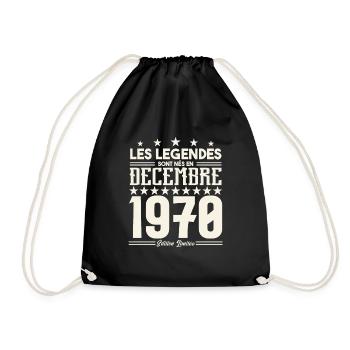 Les Légendes Sont Nés En Décembre 1970, Cadeau. - Sac de sport léger - noir - Devant