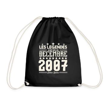 Les Légendes Sont Nés En Décembre 2007, Cadeau. - Sac de sport léger - noir - Devant