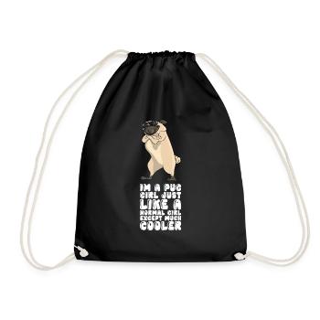 At A Pug Girl - Drawstring Bag - black - Front