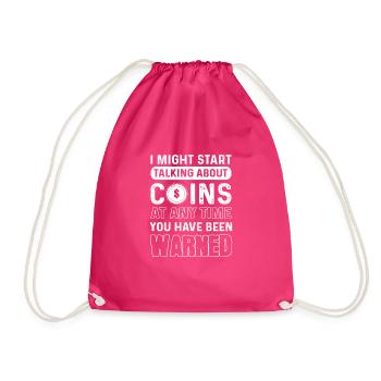 Numismatik. Für Münzsammler. Münzsammeln - Turnbeutel - Fuchsia - Vorne