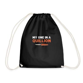 My One In A Quillion. Bladesmith. Collecting - Drawstring Bag - black - Front