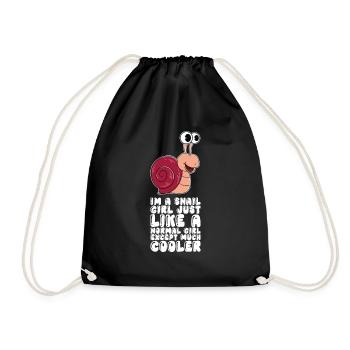 I'm a snail girl - Drawstring Bag - black - Front