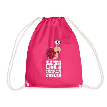 I'm a snail girl - Drawstring Bag - fuchsia - Front