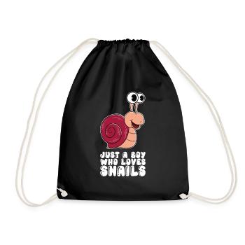 Just a boy who loves snails - Drawstring Bag - black - Front