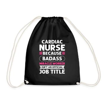 Cardiac Nurse Miracle Worker. Herzkrankenpflege - Turnbeutel - Schwarz - Vorne
