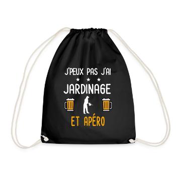 je peux pas jardinage jardnier - Sac de sport léger - noir - Devant