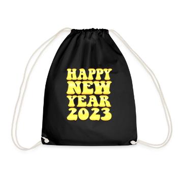 New Year Celebration 2023 - Happy New Year 2023 - Drawstring Bag - black - Front