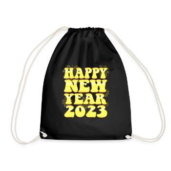 Goodbye 2022 Hello 2023 - New Year 2023 - Drawstring Bag - black - Front